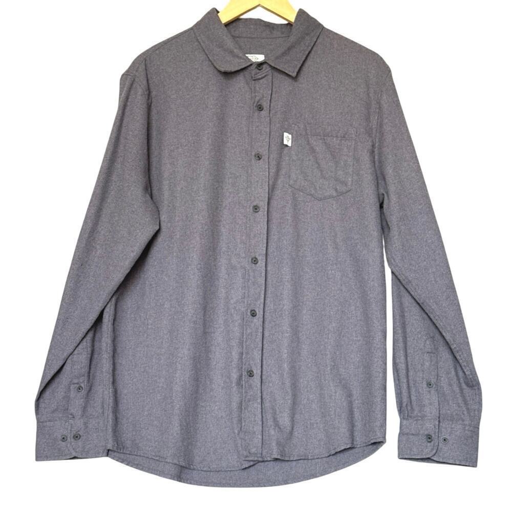 Diamond Supply Co Flannel Shirt Adult XL Gray Button Up Long Sleeve Casual